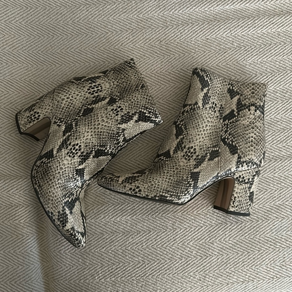 Sam Edelman faux snake skin booties